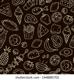 seamless pattern with food on a neutral background