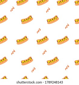 Seamless pattern food in pastel background. for fabric print, kids pattern, gift wrapping paper