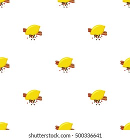 Seamless pattern of food. Vector illustration of food seamless pattern. Spices. Part 2 