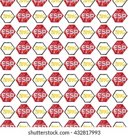 Seamless pattern for football championship. A soccer ball pattern and a Spain flag.