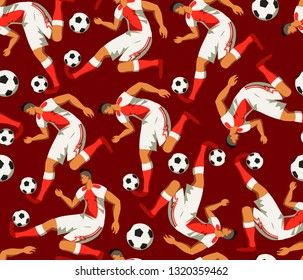 Seamless pattern with football players