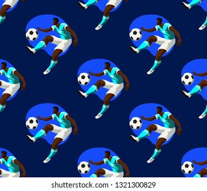 Seamless pattern with football players