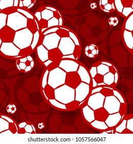 Seamless pattern with football soccer ball. Vector illustration. Ideal for wallpaper, cover, packaging, fabric, textile, wrapping paper design and any kind of decoration.