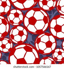 Seamless pattern with football soccer ball. Vector illustration. Ideal for wallpaper, cover, packaging, fabric, textile, wrapping paper design and any kind of decoration.