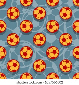 Seamless pattern with football soccer ball. Vector illustration. Ideal for wallpaper, cover, packaging, fabric, textile, wrapping paper design and any kind of decoration.