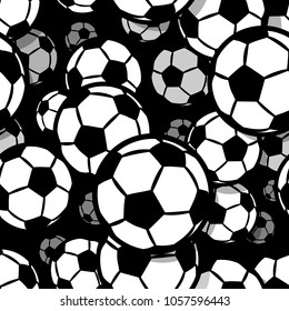 Seamless pattern with football soccer ball. Vector illustration. Ideal for wallpaper, cover, packaging, fabric, textile, wrapping paper design and any kind of decoration.