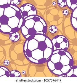 Seamless pattern with football soccer ball. Vector illustration. Ideal for wallpaper, cover, packaging, fabric, textile, wrapping paper design and any kind of decoration.