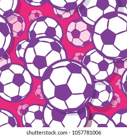 Seamless pattern with football soccer ball. Vector illustration. Ideal for wallpaper, cover, packaging, fabric, textile, wrapping paper design and any kind of decoration.