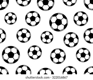 Seamless pattern of the football / soccer balls 