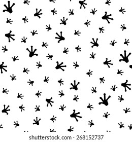 Seamless pattern with footprint of a frog