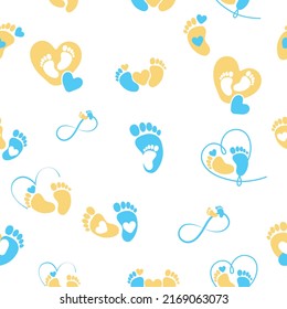 Seamless pattern of footprint, vector illustration 