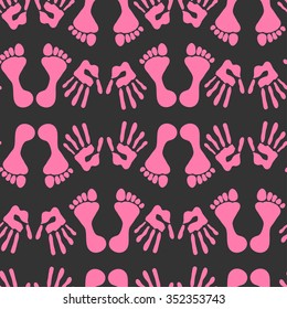 Seamless pattern with  footprints