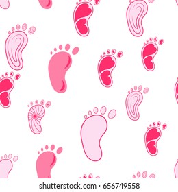 seamless pattern with footprints. Baby Wallpapers. paper