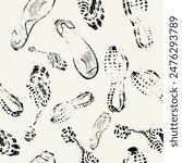 Seamless Pattern with footprints, vector illustration
