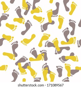 Seamless pattern with footprints. Vector illustration