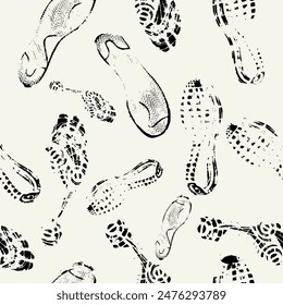 Seamless Pattern with footprints, vector illustration
