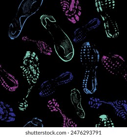 Seamless Pattern with footprints, vector illustration
