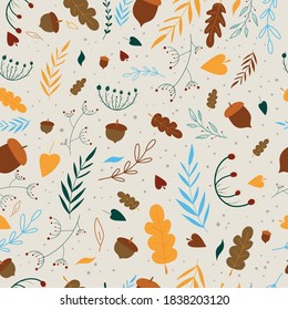 Seamless Pattern Forest Autumn Fall