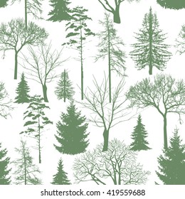 seamless pattern. Forest background. Vector