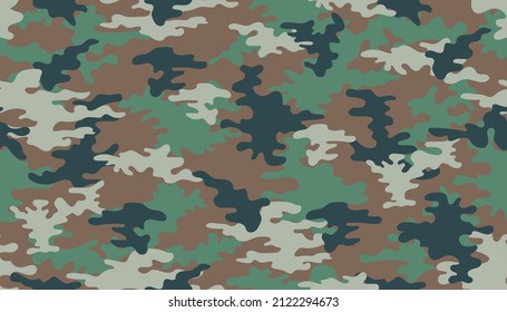 Seamless pattern with forest camouflage. Military masking for different materials. Khaki texture.
