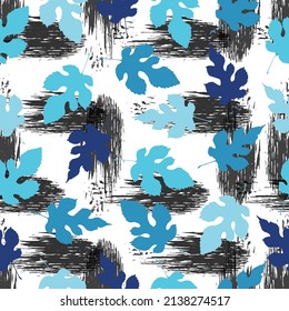 Seamless pattern with forest gold and silver leafs. Autumn imprint leaves pattern background. seamless pattern, colorful background.