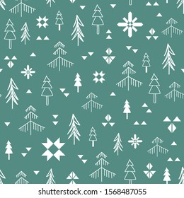 Seamless pattern. Forest illustration. Design background.