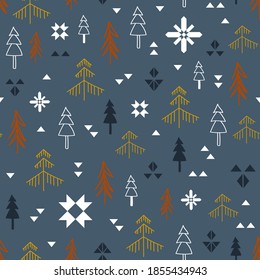 Seamless pattern. Forest illustration. Design background