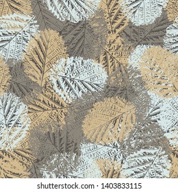 Seamless pattern with forest leafs.