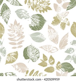 Seamless pattern with forest leafs.