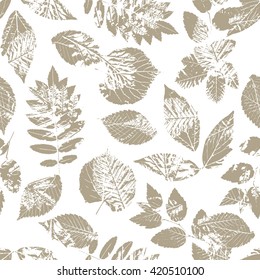 Seamless pattern with forest leafs.