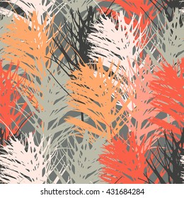 Seamless pattern with forest leafs.