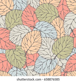 Seamless pattern with forest leafs.