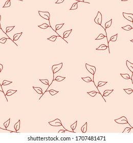 seamless pattern forest leaves hand drawn vector. autumnal garden leaf Isolated on white background. Botanical forest plants or september october tree foliage