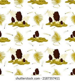 Seamless pattern of forest morels