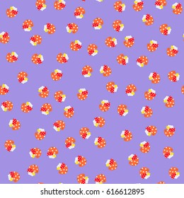 Seamless pattern of forest mushrooms in a vector.  For Wallpaper design, packaging paper, decoupage, cover, fabric, things, poster, postcard.
