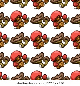 Seamless pattern with forest mushrooms for wrapping paper, wallpaper, textiles, web page background and much more.