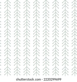 Seamless pattern of forest with simple pine trees on isolated white background. Geometric design for wrapping paper, scrapbook, greeting card, celebration of Christmas, New Year, Winter holidays.