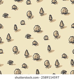 Seamless pattern. Forest top view. Park view from above.