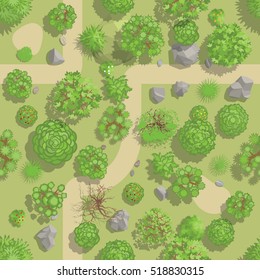 Seamless pattern. Forest top view.
Park view from above.