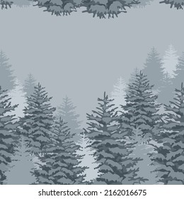 Seamless pattern with a forest. Vector illustration.