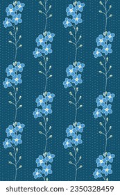 Seamless pattern with forget me not flowers
