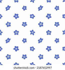 Seamless pattern with forget-me-nots, suitable for fabric pattern, wallpaper and packaging.