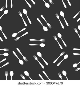seamless pattern with fork and spoon