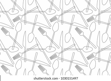 seamless pattern Fork, spoon, knife 