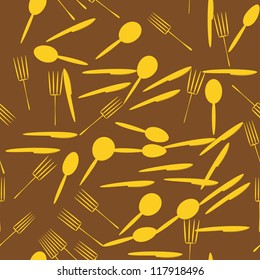 seamless pattern with forks, spoons, knifes