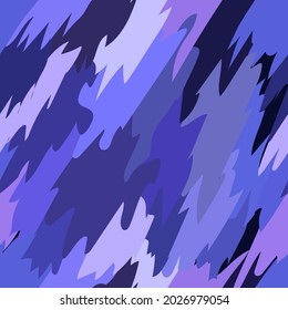 seamless pattern in the form of an abstract image in blue-violet tones for prints on fabrics, clothing, packaging material and for decorating premises, covers, frames, other surfaces in bright colors