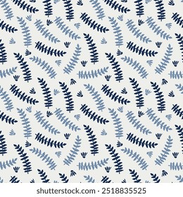 Seamless pattern in the form of autumn and winter elements of flowers, leaves, branches.