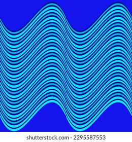 Seamless pattern in the form of a beautiful blue wave on a blue background