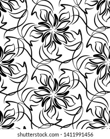 Seamless pattern in the form of a bouquet of flowers. Interlaced pattern.