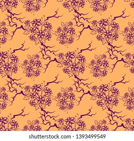 Seamless pattern in the form of branches. Interweaving of branches.